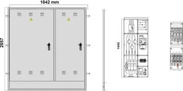 NA02076. Puerta empotrar en pared/ nichos FECSA ENDESA para CS+ CGP+ TMF-10/ 160A/ 111Kw/Armario GRA-5 INVERTIDO. (medida 2064x1890mm)