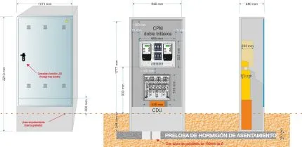 Armario GRA 2210/940 + Caja CDU + Contador LUZ CPM DOBLE